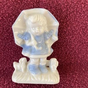 Brinn’s Girl With Umbrella Ceramic FigurineVintage